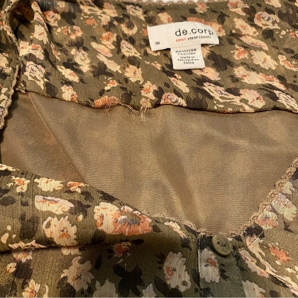 Esprit Urban Casual Floral Flare Midi Dress V-neck Boho Sheer Sleeves Lined 6 - Picture 16 of 16